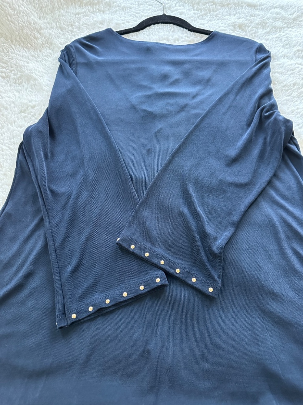 Chico's Travelers Ink Navy Tunic with Gold studs Chico's Size 2 / US 12 /L - Picture 8 of 11